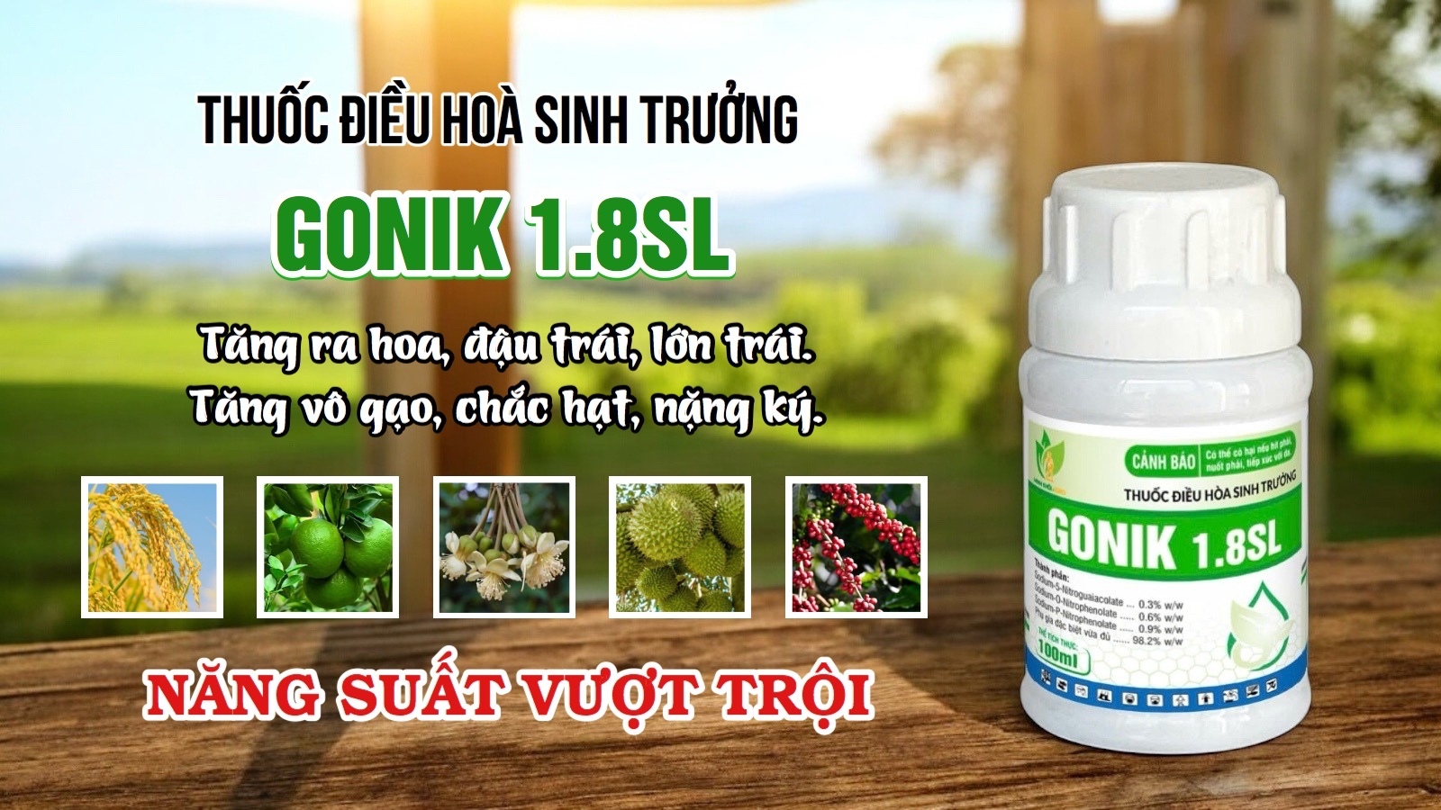 Thuốc điều hòa sinh trưởng Gonik 1.8SL